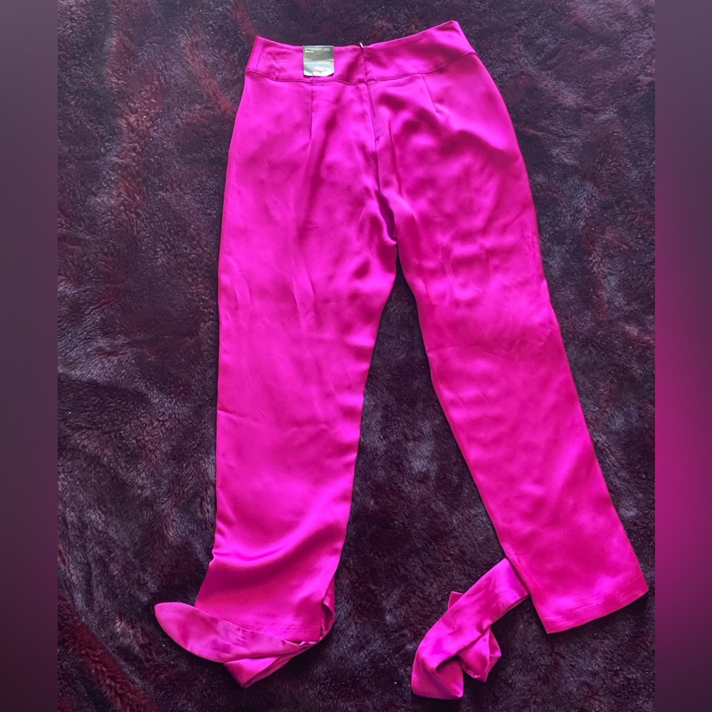 Satin Fuchsia Pants